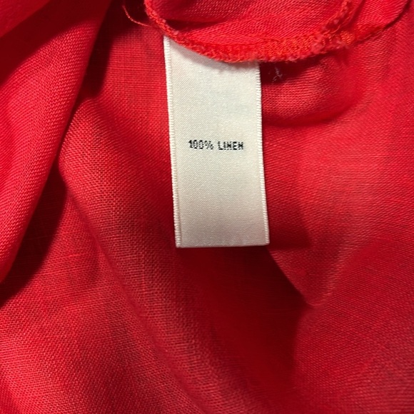 Chaus Dark Pink Button Down Shirt With Collar Long Sleeve 100% Linen Size 14W - Picture 7 of 10